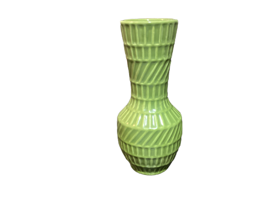 Embossed Green Vase 8"