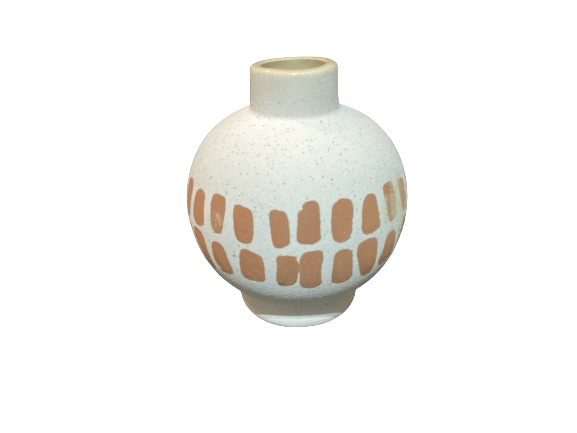 Matted Round Vase w/Dots