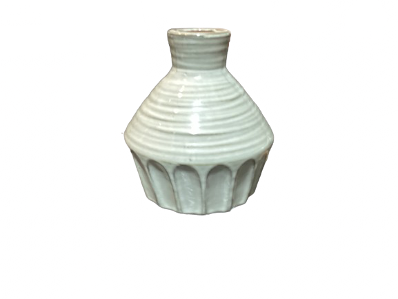 Cream Grooved Vase 55