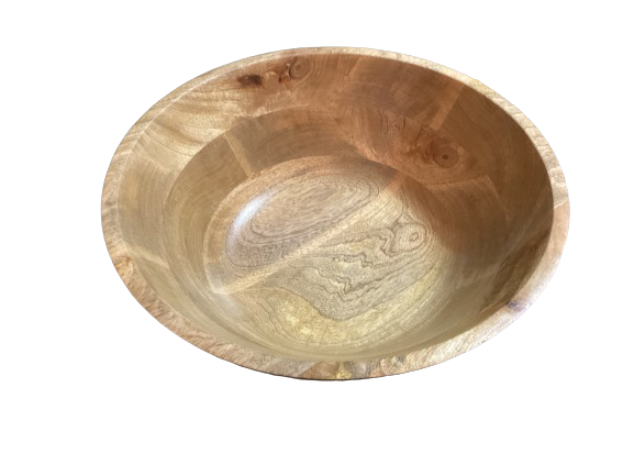 Grooved Wood Bowl