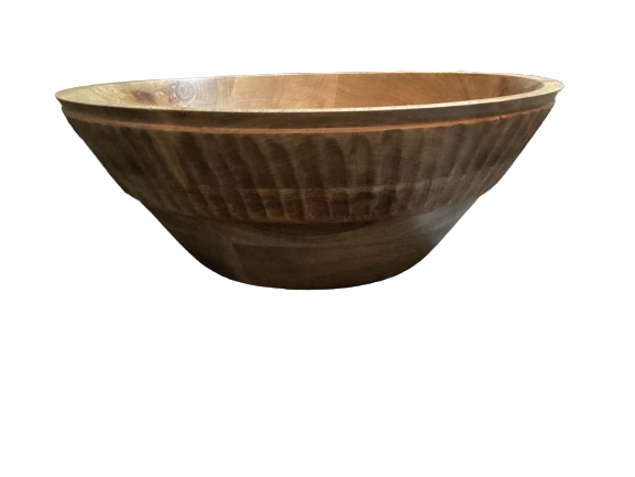 Grooved Wood Bowl