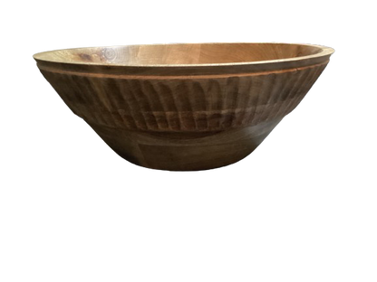 Grooved Wood Bowl