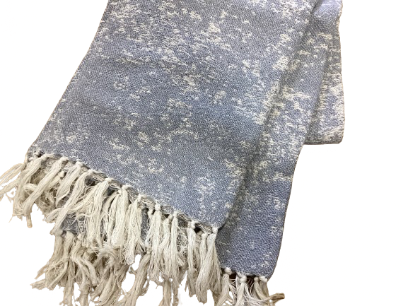 Light Gray Pattern Cotton Throw