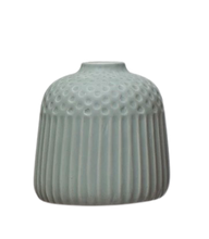 Load image into Gallery viewer, Embossed Stoneware Vases Mattel Glaze
