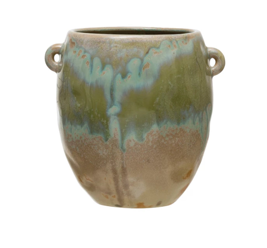 Stoneware Crock W/Glaze Celadon