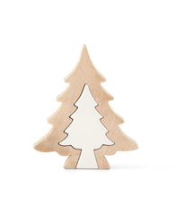 Load image into Gallery viewer, Wood Tree w/White Enamel Cutout
