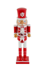 Load image into Gallery viewer, Red White Wood Nutcrackers 12&quot;

