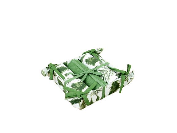 Green White Tree Towel Gift Set