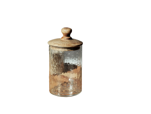 Glass Canister w/Wood Lid