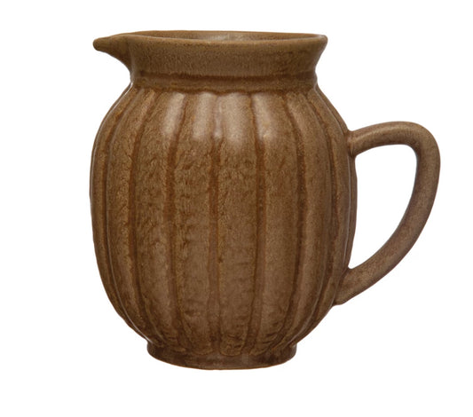 Stoneware Fluted Pitcher