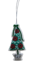 Load image into Gallery viewer, Velvet Beaded Tree Ornaments
