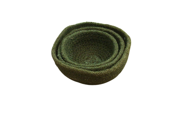 Woven Mini Bowls Olive Green