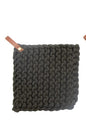 Crocheted Pot Holder Leather Loop