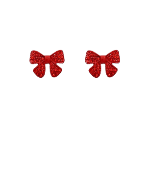 Red Crystal Bow Earrings