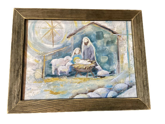 Nativity Wood Framed Print 12x16