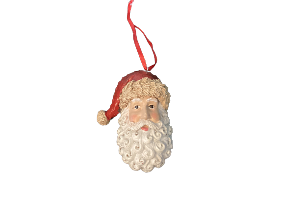Santa Head Resin Ornament