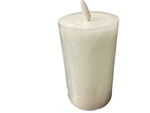 Cream Flicker Pillar Candle 6
