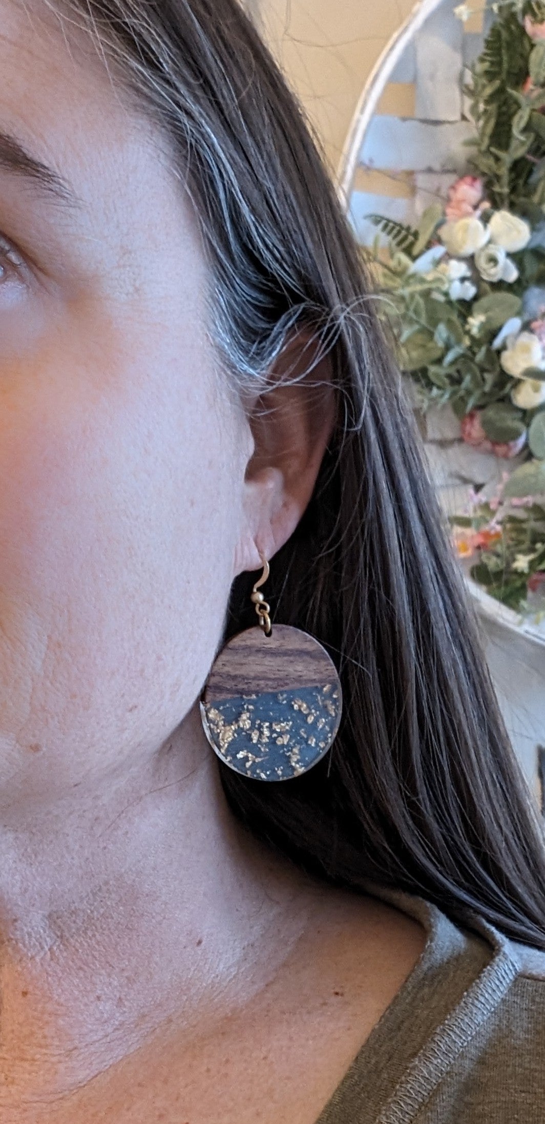 Handcrafted Wood Resin Earring