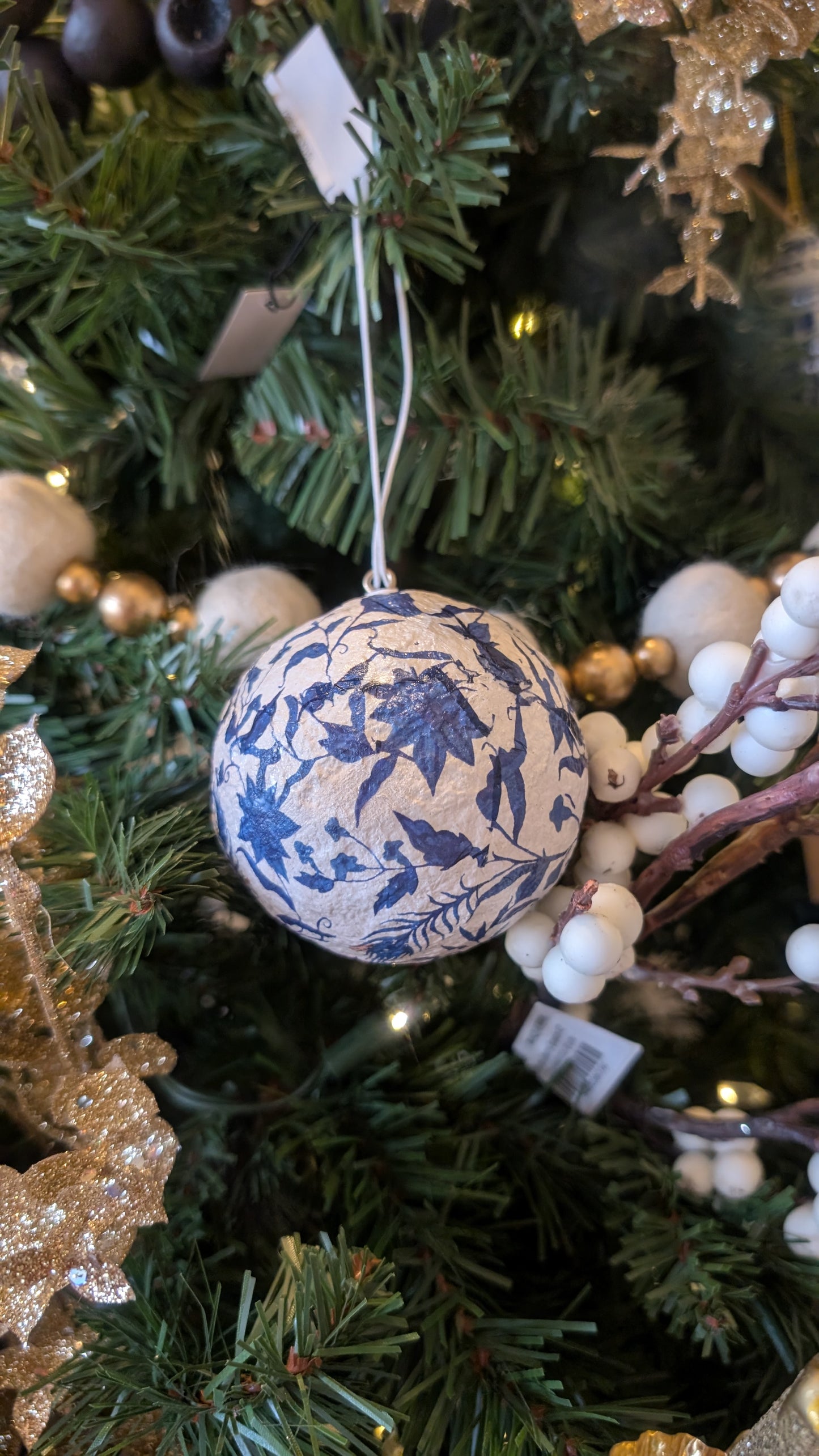 Printed Paper Mache Ball Ornament