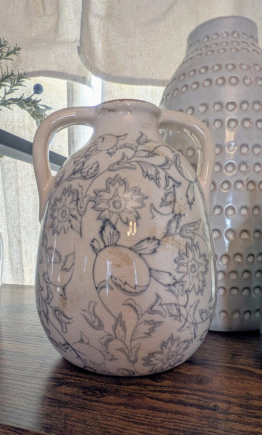 Ceramic Vase w/Handles on Side