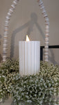 White Ribbed Candle