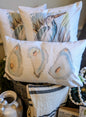 Oysters Hand Painted Lumbar Pillow 19x11