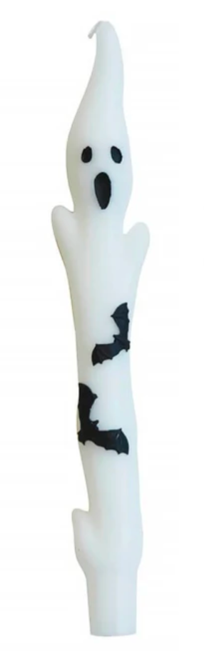 Ghost w/Bats Taper Candle