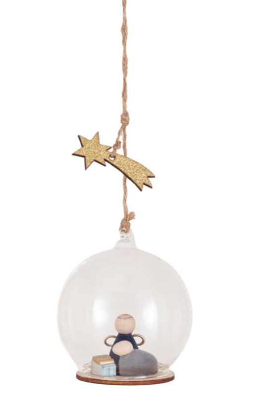 Glass Cloche Nativity Ornament