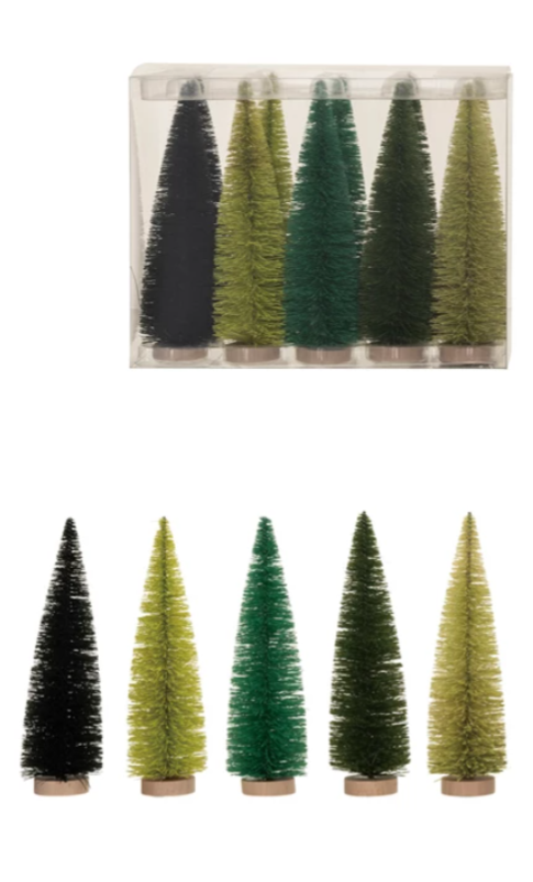 Shades of Green Sisal Brush Trees