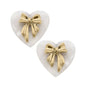 Cecelia Bow & Mother of Pearl Heart Stud Earrings