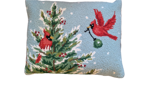 Cardinals Hanging Ornaments Hook Pillow