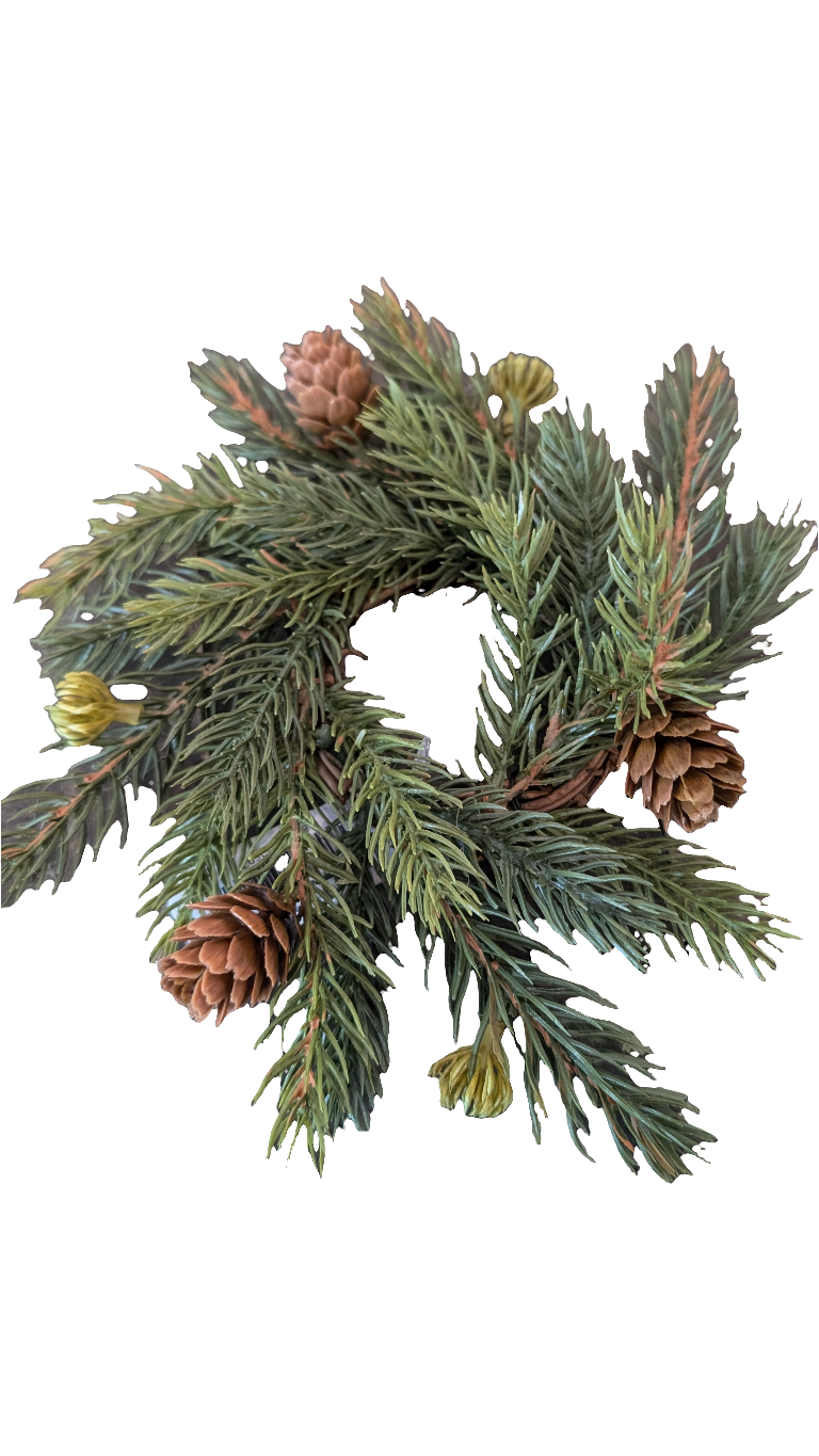 Balsam Pine &Pinecone Taper Candle Ring