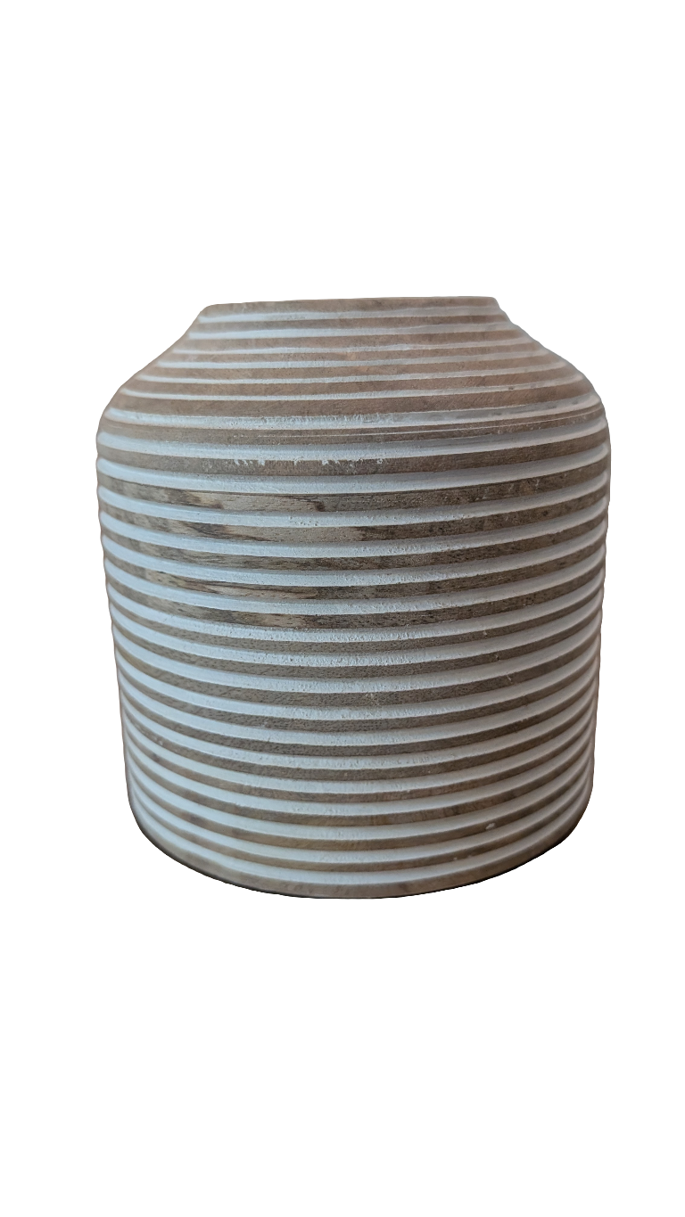 Whitewashed Wood Striped Vase