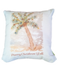 Christmas Palm Tree Hand Painted Pillow