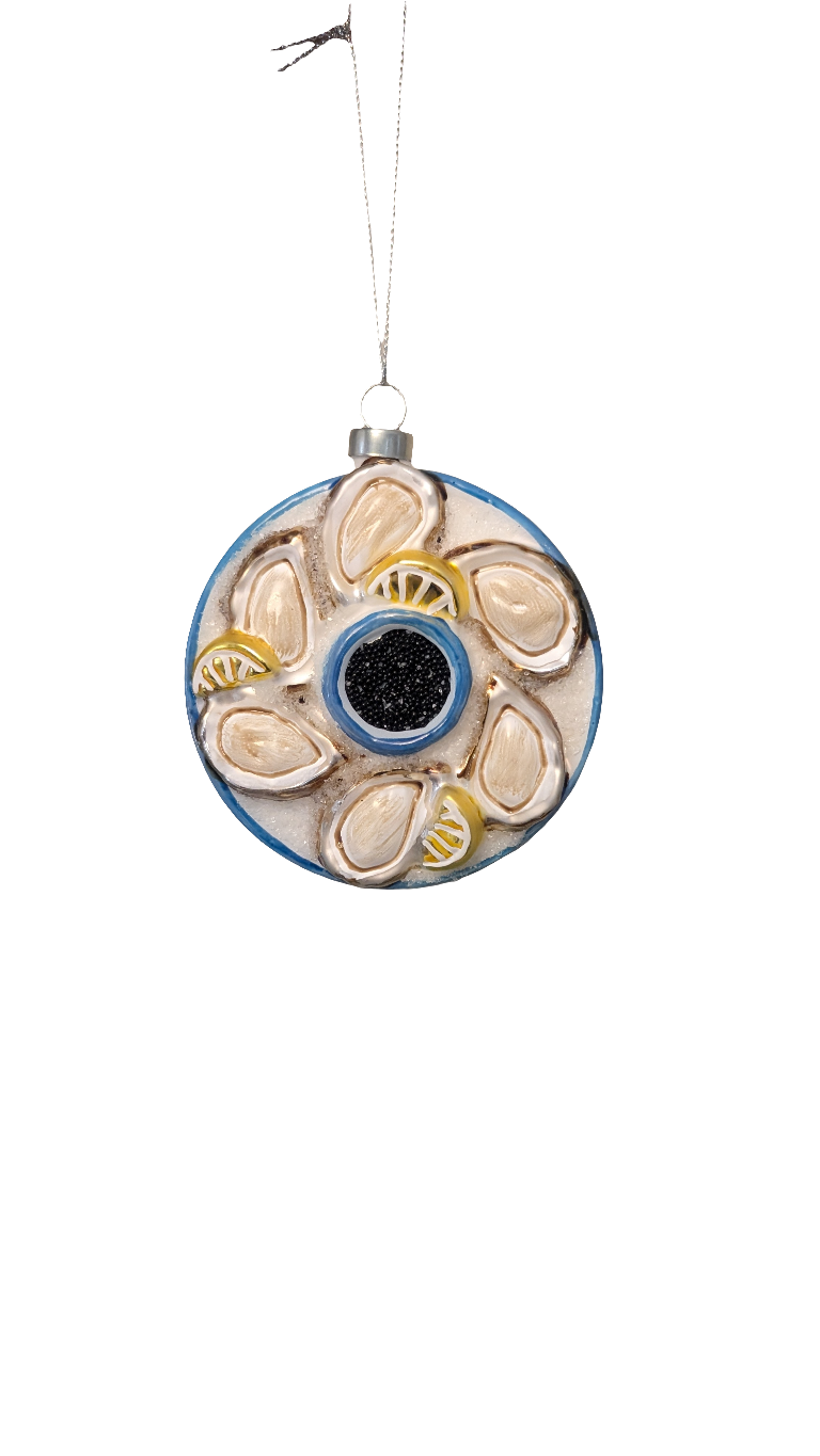 Glass Oyster on Half Shell Ornament