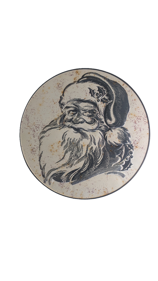 Vintage Metal Santa Wall Decor