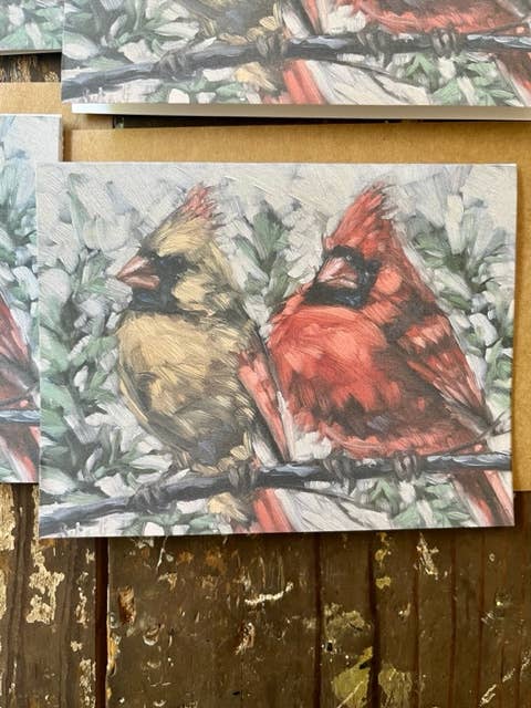 Notecards , Redbirds, Cardinal design, Christmas