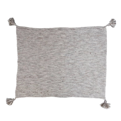 Woven Cotton Blend Throw w/Tassels