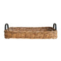 Hand Woven Rattan Tray w/Metal Handles