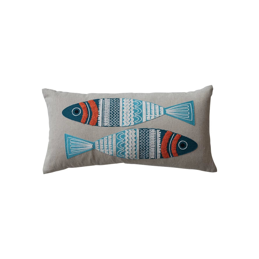 Cotton Chambray Fish Pillow