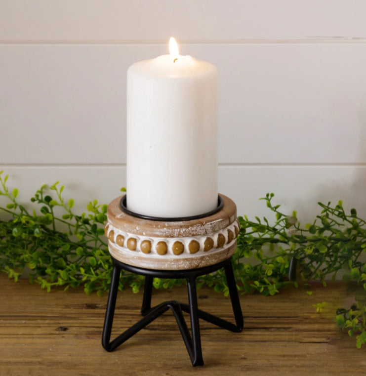 Beaded Pillar Candle Stand