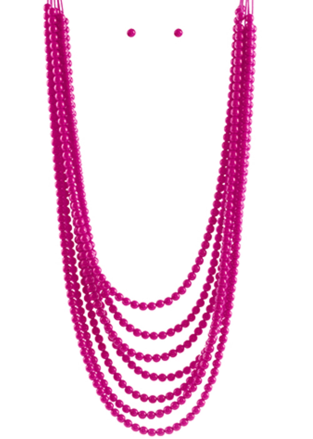 Acrylic Ball Long Necklace Assort Color