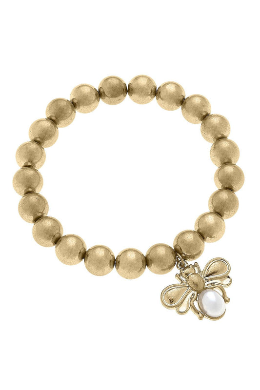 Pearl Bumble Bee Stretch Bracelet