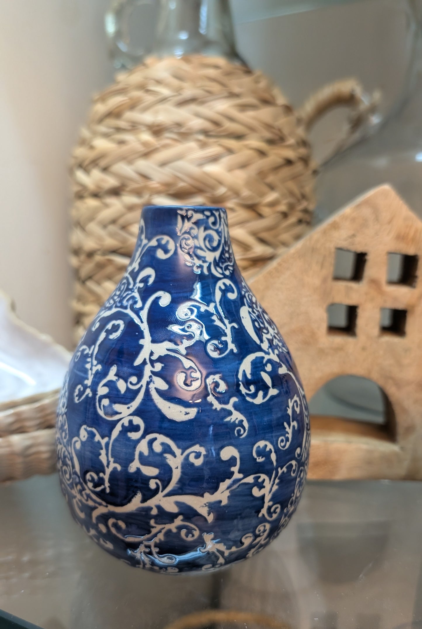 Blue Design Ceramic Vase