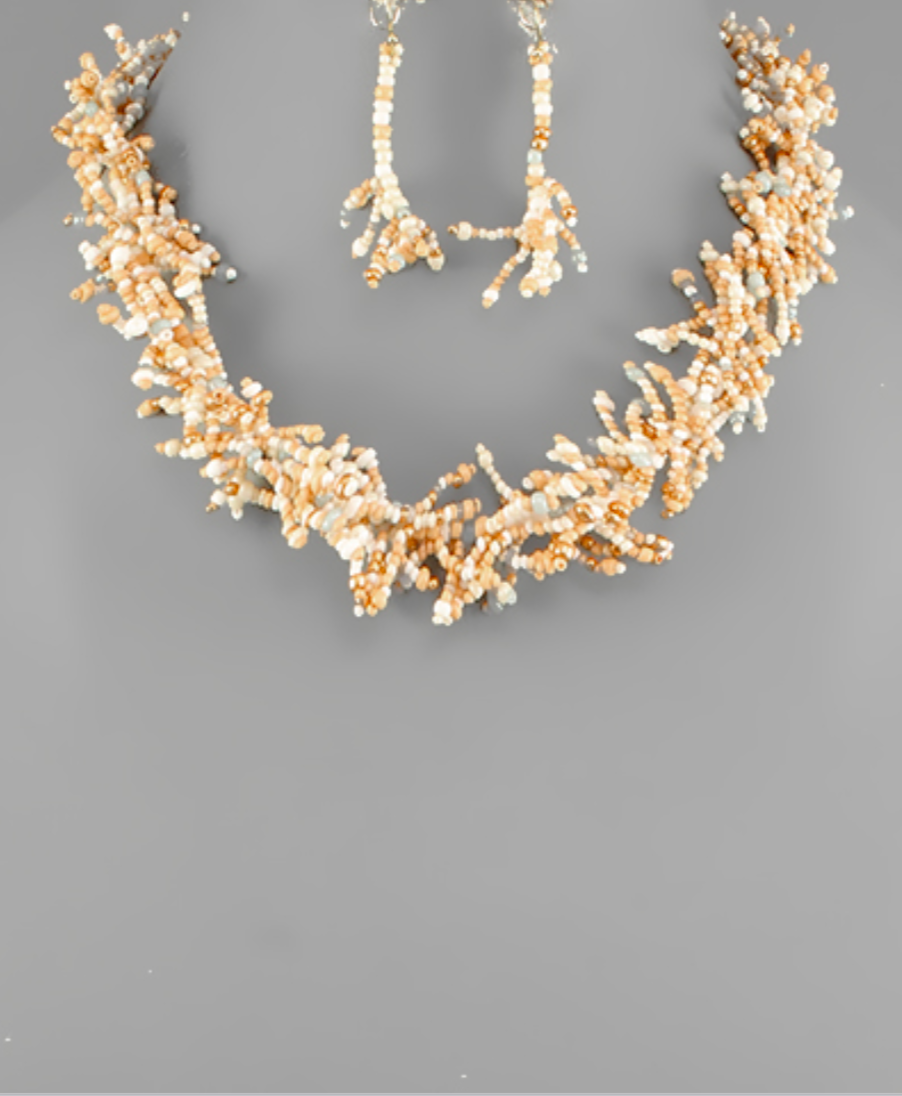 Cluster Seed Necklace & Earrings