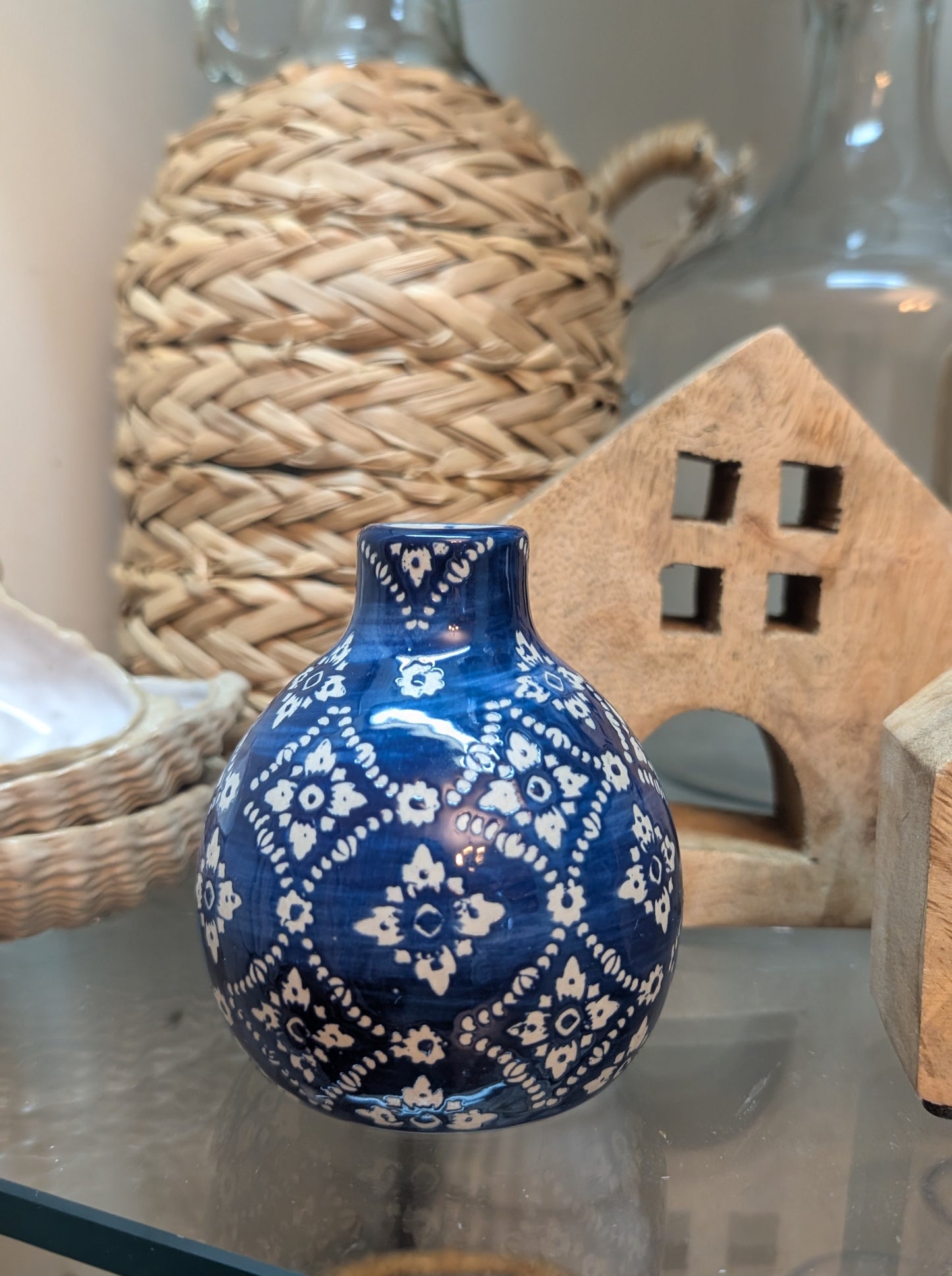 Blue Design Ceramic Vase