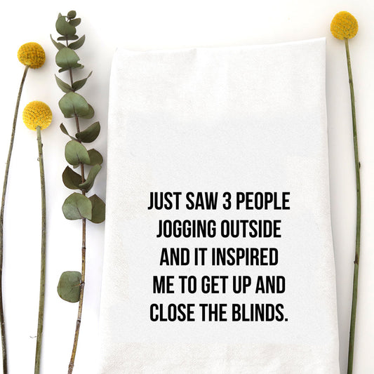 Jogging Outside Tea Towel