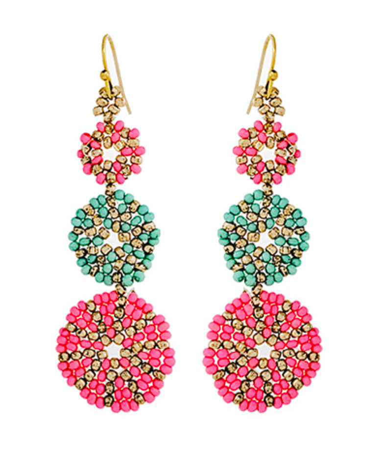 Seed Bead Drop Earrings