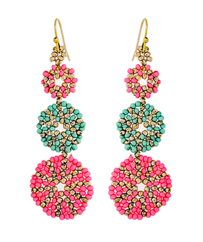 Seed Bead Drop Earrings