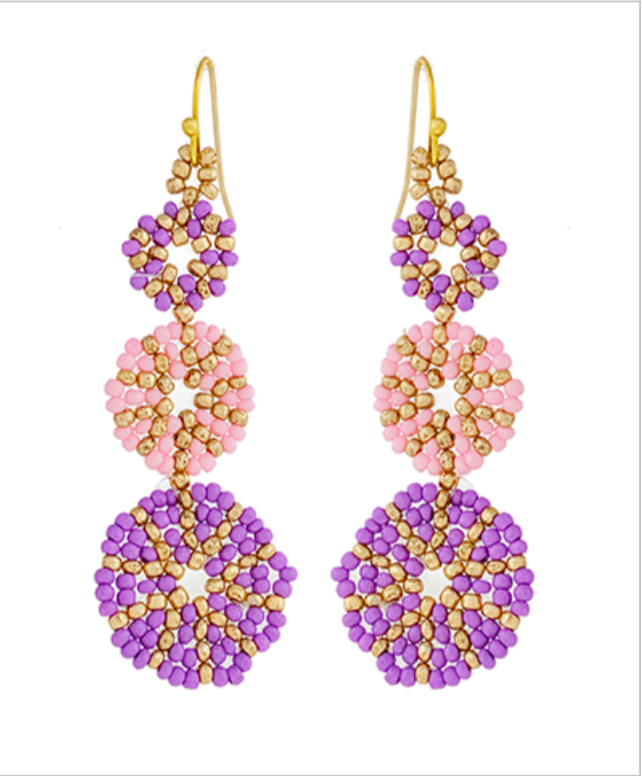Seed Bead Drop Earrings
